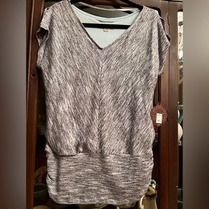 Split Sleeve Top Tye Dye Tee Grey, Blue and Purple